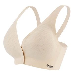 Elegant Jacquard Super Comfy Bra Beige